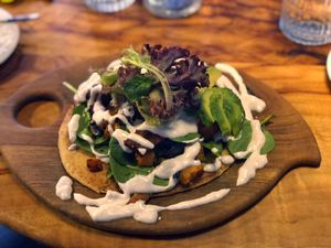 Breakfast flatbread  at Elixiba in Maroochydore