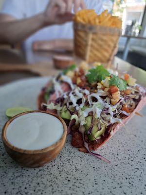 Jackfruit tacos at Pels Supershop in Tibubeneng