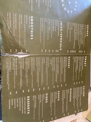 Menu  at Pels Supershop in Tibubeneng