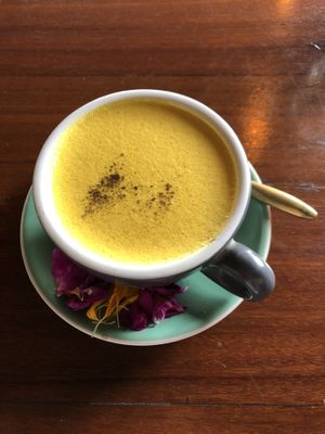 Tumeric coffee  at Pels Supershop in Tibubeneng
