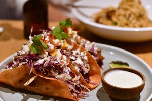 Jackfruit tacos at Pels Supershop in Tibubeneng