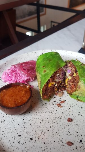 Kale infused Burrito at Pels Supershop in Tibubeneng