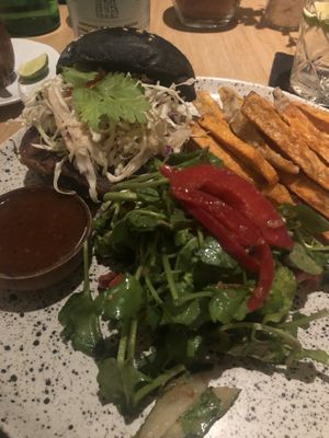 Rendang burger  at Pels Supershop in Tibubeneng