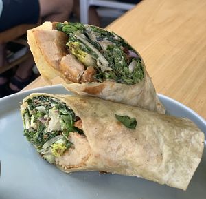 Vegan chicken ceaser wrap  at Pels Supershop in Tibubeneng