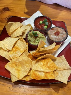 Dips and corn chips   at Montezuma's in North Adelaide