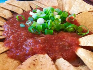 Nachos, sans cheese & sour cream (Vegan) at Montezuma's in Parkdale