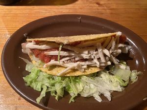 Frijole taco with vegan cheese   at Montezuma's in Parkdale