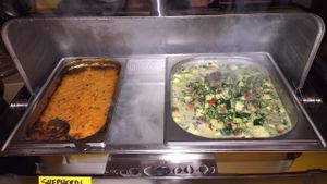 The ever-popular shepherd's pie with sweet potatoes and smoked tofu curry at Crunch Kantine in Berlin