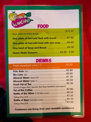 Menu at Crunch Kantine at Crunch Kantine in Berlin