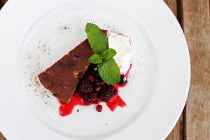Crunchy Chocolate Cherry and whiskey cake at Crunch Kantine in Berlin