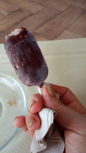 Nice little raw, magnum-style ice cream. Tasted like heaven. at Ecru in Rome