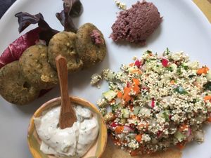 Raw felafel at Ecru in Rome