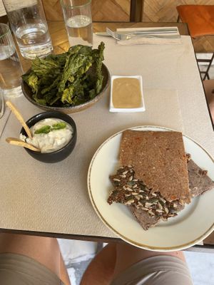 Amazing bread and Tzatziki!!  at Ecru in Rome