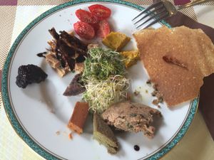 Half portion of vegan cheeses at Ecru in Rome