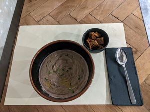 Creamy Mushroom Soup at Ecru in Rome