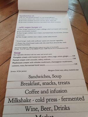 Menu at Ecru in Rome