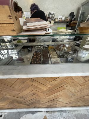 Snacks desserts and vegan cheeses  at Ecru in Rome