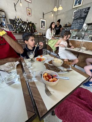 Delicious fruit, beautiful decor, best hummus I have ever had   at Ecru in Rome