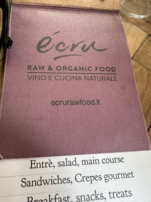 Translated menus!  at Ecru in Rome