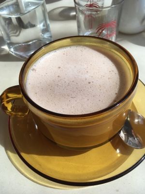 Hazelnut milk hot chocolate at Ecru in Rome