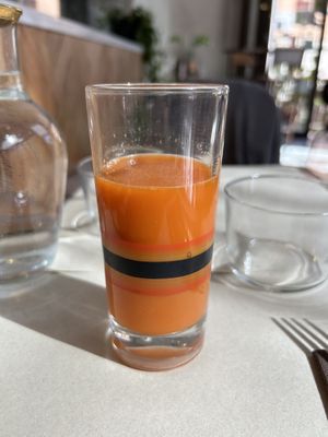 Pressed carrot juice  at Ecru in Rome