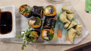 Vegan sushi at Ecru in Rome