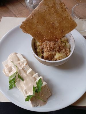 Quinoa with mixed vegetables and Tofu at Ecru in Rome