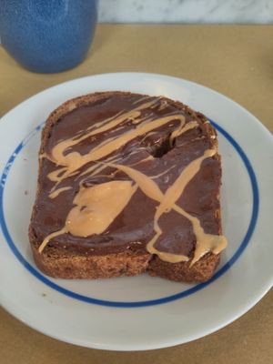 Bread with Cacao Creme and Peanut butter at Ecru in Rome