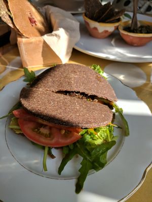 Raw pesto and sundried tomato sandwich at Ecru in Rome