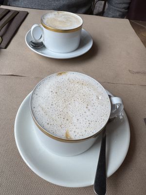 Almond milk cappuccinos  at Ecru in Rome