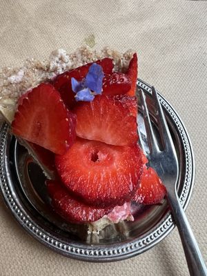 Amazing desert with a bite missing!  at Ecru in Rome