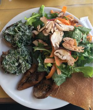 mixed greens salad with mushrooms at Ecru in Rome