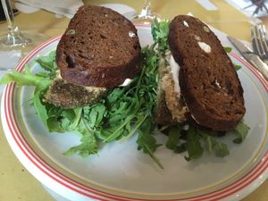 Delicious vegan burgers on offer!  at Ecru in Rome