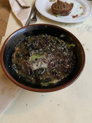 Miso soup... found a shell in it 😅 at Ecru in Rome