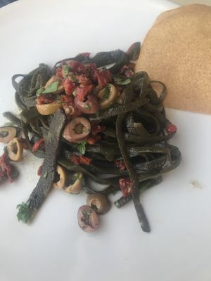 Seaweed pasta  at Ecru in Rome