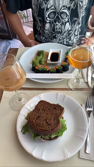 Sandwich 🥪 and raw sushi  at Ecru in Rome