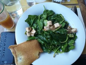 Protein salad with marinated tofu and ginger at Ecru in Rome