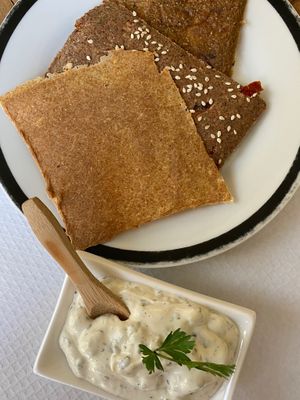 Tzatziki make from fermented cashews at Ecru in Rome