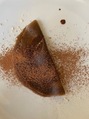 banana crepe with hazelnut and cocoa filling at Ecru in Rome