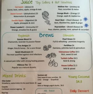 menu at Nokturne in Houston