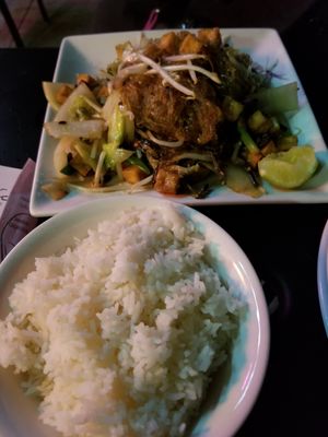 Her Glass Noodles at Veganic Thai Cafe in San Diego