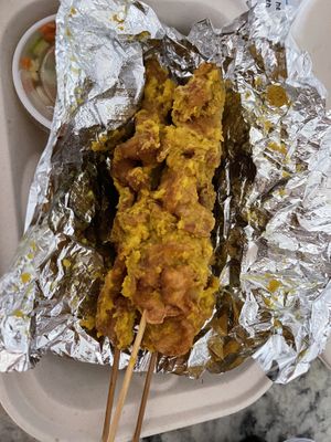 soy chicken satay  at Veganic Thai Cafe in San Diego