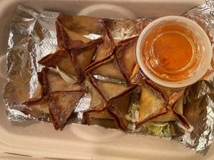 cheese wontons   at Veganic Thai Cafe in San Diego