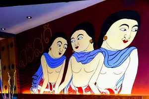 Wall at Veganic Thai Cafe in San Diego