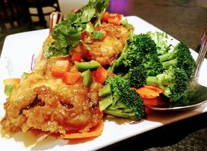 Fish at Veganic Thai Cafe in San Diego