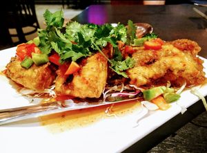 Fish at Veganic Thai Cafe in San Diego