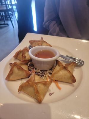 cream cheese fried dumplings, absolutely tasty! at Veganic Thai Cafe in San Diego