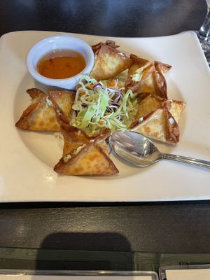 Cream cheese wontons  at Veganic Thai Cafe in San Diego
