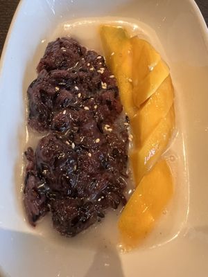 Mango sticky ricee  at Veganic Thai Cafe in San Diego