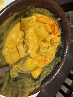 Yellow curry  at Veganic Thai Cafe in San Diego